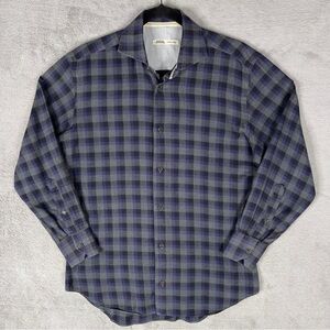 Maurizio Baldassari Button Up Flannel‎ Shirt Plaid Men's Small Cotton Wool Italy